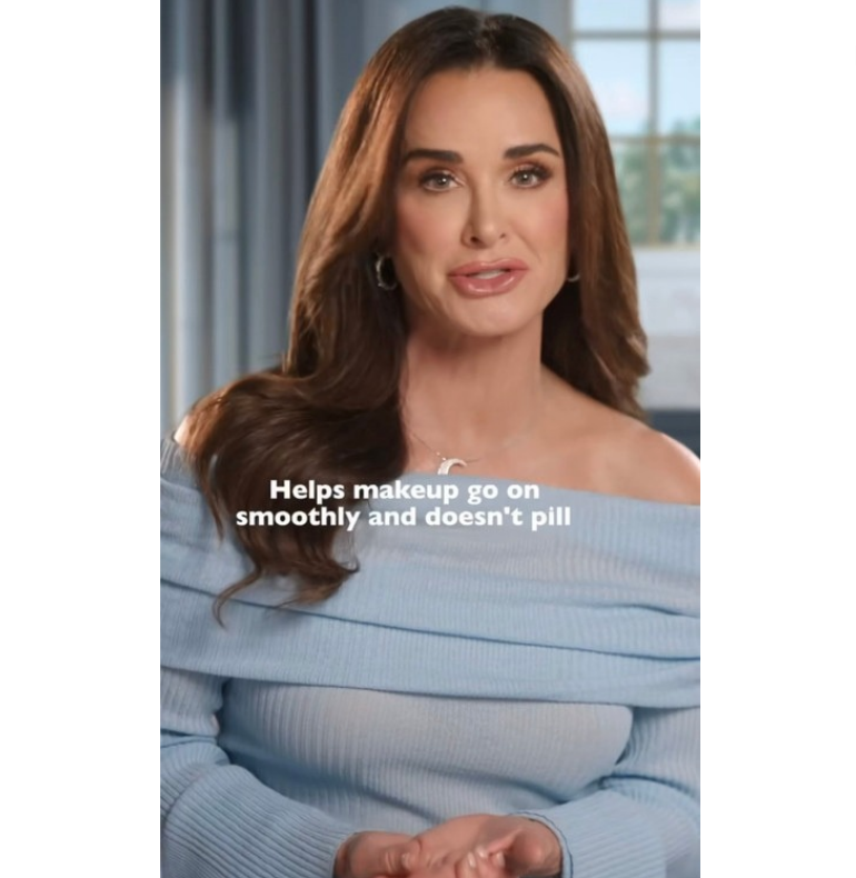 Kyle Richards' Blue Off The Shoulder Dress